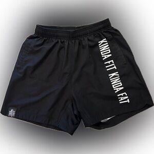 Kinda Fit Kinda Fat Athletic Gym Shorts Men’s Black Performance Training